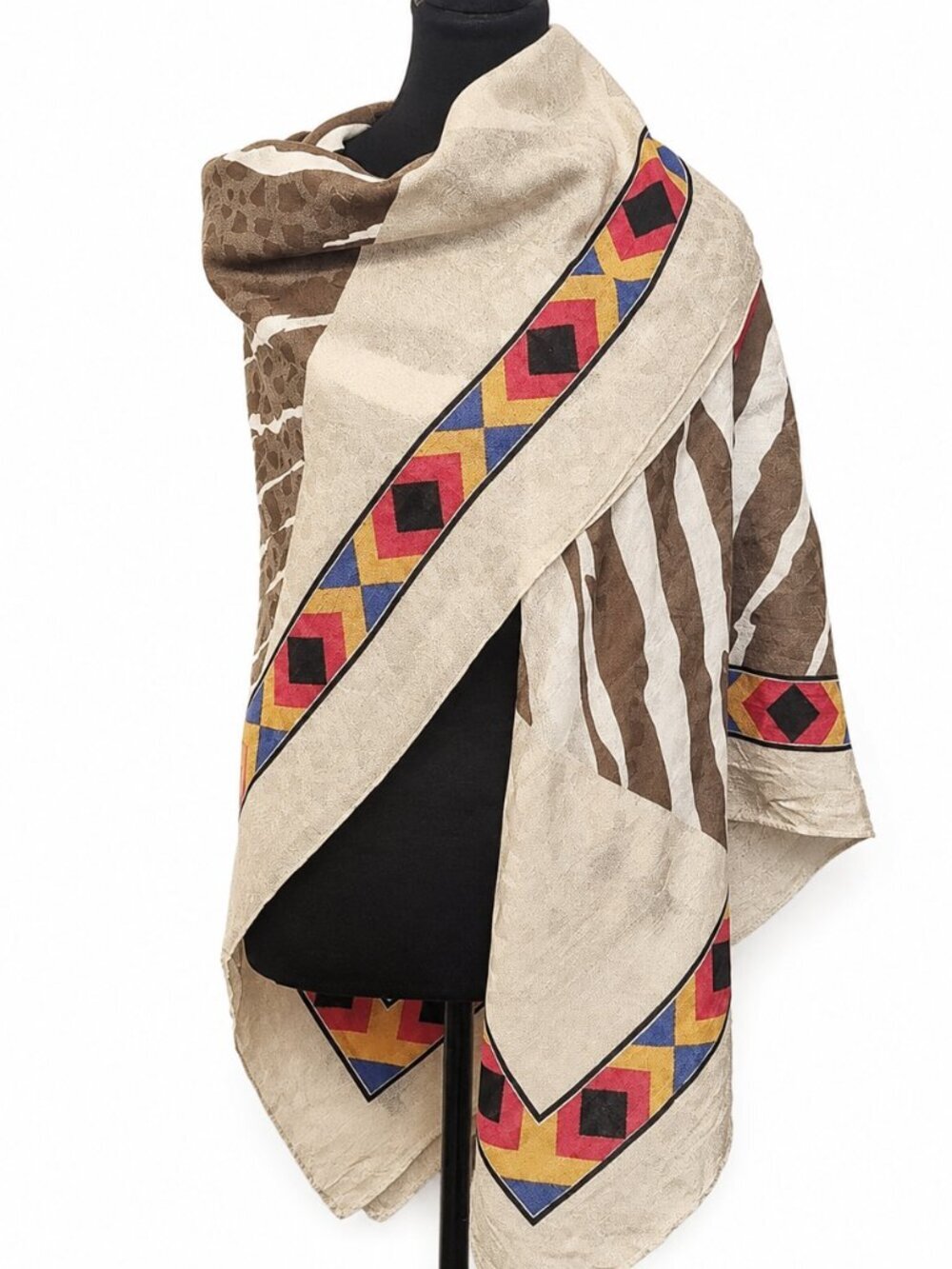 Colorful Geometric Pattern SQUARE shape Scarf - *5' Square